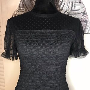 Blouse w/Sheer Neckline and Sleeves-Worn Once